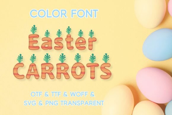 Easter Carrots: A Playful Color Font for Seasonal Designs