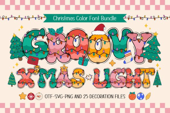 Groovy X’mas Light: A Festive Font That Glows with Retro Cheer