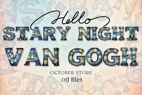 Starry Night Van Gogh Font: A Brushstroke of Genius for Your Designs
