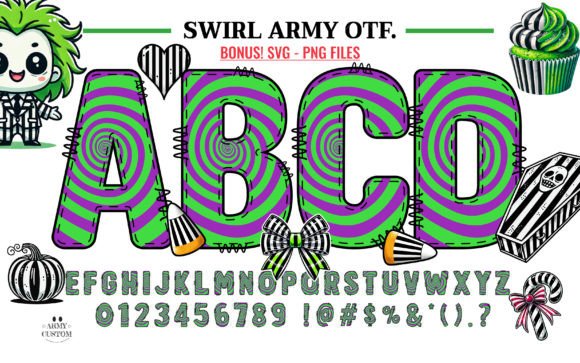 Swirl Army: The Spellbinding Halloween Font for Creative Projects
